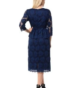 Mother Of The Bride Dresses Black Short Floral Lace Dress With Sleeves By Lenovia