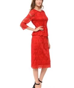 Mother Of The Bride Dresses Black Short Floral Lace Dress With Sleeves By Lenovia