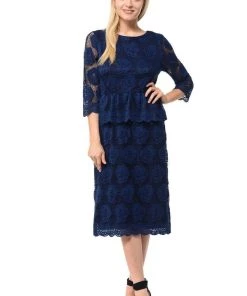 Mother Of The Bride Dresses Black Short Floral Lace Dress With Sleeves By Lenovia