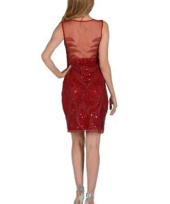 Prom Black Short Sequined Illusion Sweetheart Dress By Poly USA