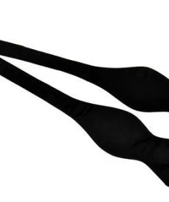Vesuvio Napoli Men Black Silk Self Tie Bow Ties