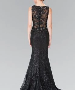 Prom Black Sequin Lace Trumpet Gown By Elizabeth K GL2345