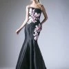 Black Long Floral Print Dress By Cinderella Divine 12333