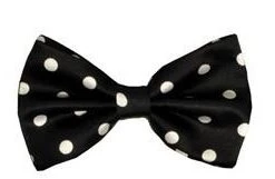 Vesuvio Napoli Black/White Polka Dot Silk Bow Ties Men