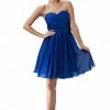 Prom Blue Ruched Short Strapless Sweetheart Dress By Poly USA