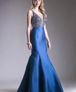 Prom Beaded Mikado Mermaid Gown By Cinderella Divine 13108