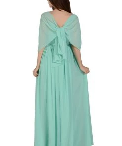 Blush Pink Long Convertible Chiffon Dress By Poly USA Prom