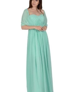 Blush Pink Long Convertible Chiffon Dress By Poly USA Prom