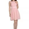 Blush Pink Short Knee Length Chiffon Dress By Poly USA Prom