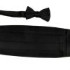 Vesuvio Napoli Kids Boys Black Cummerbund And Bow Tie Set