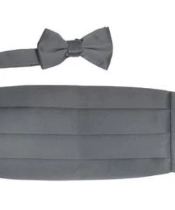 Vesuvio Napoli Boys Charcoal Cummerbund And Bow Tie Set