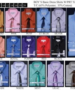 Daniel Ellissa Boys Dress Shirts With Tie And Hanky
