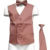 Vesuvio Napoli Boys Boys Dusty Rose Satin Vest With Neck Tie And Bow Tie 2 Vesuvio Napoli Boys Boys Dusty Rose Satin Vest With Neck Tie And Bow Tie