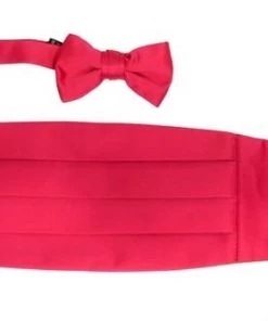 Vesuvio Napoli Boys Hot Pink Cummerbund And Bow Tie Set