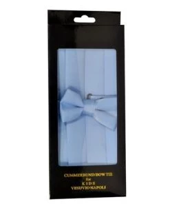 Vesuvio Napoli Boys Light Blue Cummerbund And Bow Tie Set