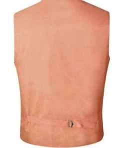 Vesuvio Napoli Boys Boys Peach Satin Vest With Neck Tie And Bow Tie