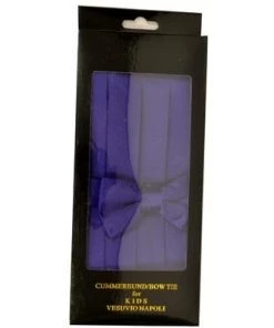Vesuvio Napoli Boys Purple Cummerbund And Bow Tie Set