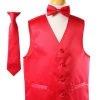 Vesuvio Napoli Boys Kids Boys Red Satin Vest With Neck Tie And Bow Tie 2 Vesuvio Napoli Boys Kids Boys Red Satin Vest With Neck Tie And Bow Tie