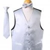 Vesuvio Napoli Boys Boys Silver Satin Vest With Neck Tie And Bow Tie 2 Vesuvio Napoli Boys Boys Silver Satin Vest With Neck Tie And Bow Tie