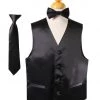 Vesuvio Napoli Boys Kids Boys Solid Satin Vests With Neck Tie And Bow Tie
