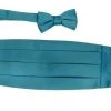 Vesuvio Napoli Kids Boys Turquoise Cummerbund And Bow Tie Set