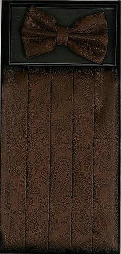 Vesuvio Napoli Brown Paisley Cummerbund And Bow Tie Set Men 3 Vesuvio Napoli Brown Paisley Cummerbund And Bow Tie Set Men
