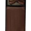 Vesuvio Napoli Brown Silk Satin Cummerbund And Bow Tie Set Men 2 Vesuvio Napoli Brown Silk Satin Cummerbund And Bow Tie Set Men