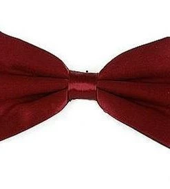 Vesuvio Napoli Burgundy Bow Ties With Matching Pocket Squares