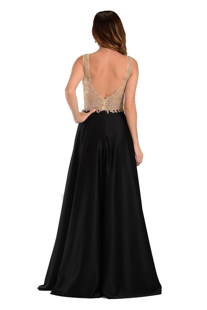 Burgundy Long A Line Gown With Lace Applique Bodice By Poly USA 4 Burgundy Long A Line Gown With Lace Applique Bodice By Poly USA