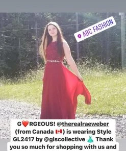 Burgundy Long Lace Appliqued Chiffon Dress By Elizabeth K GL2417 Prom