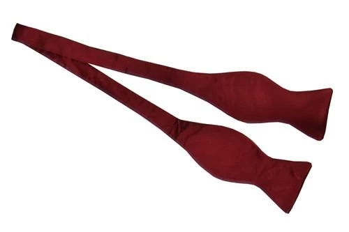 Vesuvio Napoli Men Burgundy Silk Self Tie Bow Ties 3 Vesuvio Napoli Men Burgundy Silk Self Tie Bow Ties