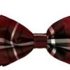 Vesuvio Napoli Burgundy/Black Plaid Bow Ties With Matching Pocket Squares Men
