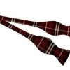 Vesuvio Napoli Men Burgundy/Black Self Tie Plaid Bow Ties