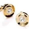 ABC Fashion Men Button Gold Cufflinks With Clear Crystal 1 ABC Fashion Men Button Gold Cufflinks With Clear Crystal