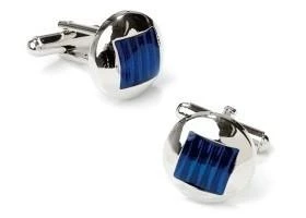 ABC Fashion Button Silver And Royal Blue Cufflinks 3 ABC Fashion Button Silver And Royal Blue Cufflinks