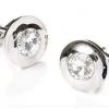 ABC Fashion Button Silver Cufflinks With Clear Crystal 1 ABC Fashion Button Silver Cufflinks With Clear Crystal