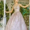 Cap Sleeve Glitter Ball Gown By Nox Anabel U803