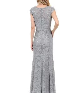 Cap Sleeve Lace Dress With Beaded Waist By Lenovia 5131 Prom 20 Cap Sleeve Lace Dress With Beaded Waist By Lenovia 5131 Prom