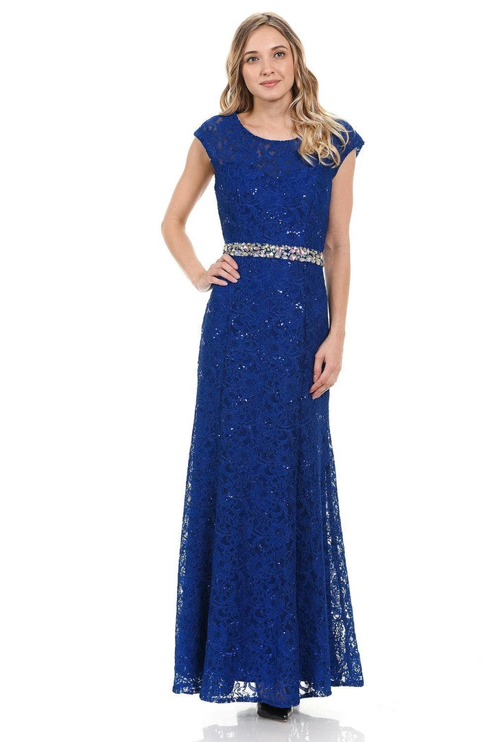 Cap Sleeve Lace Dress With Beaded Waist By Lenovia 5131 Prom 17 Cap Sleeve Lace Dress With Beaded Waist By Lenovia 5131 Prom