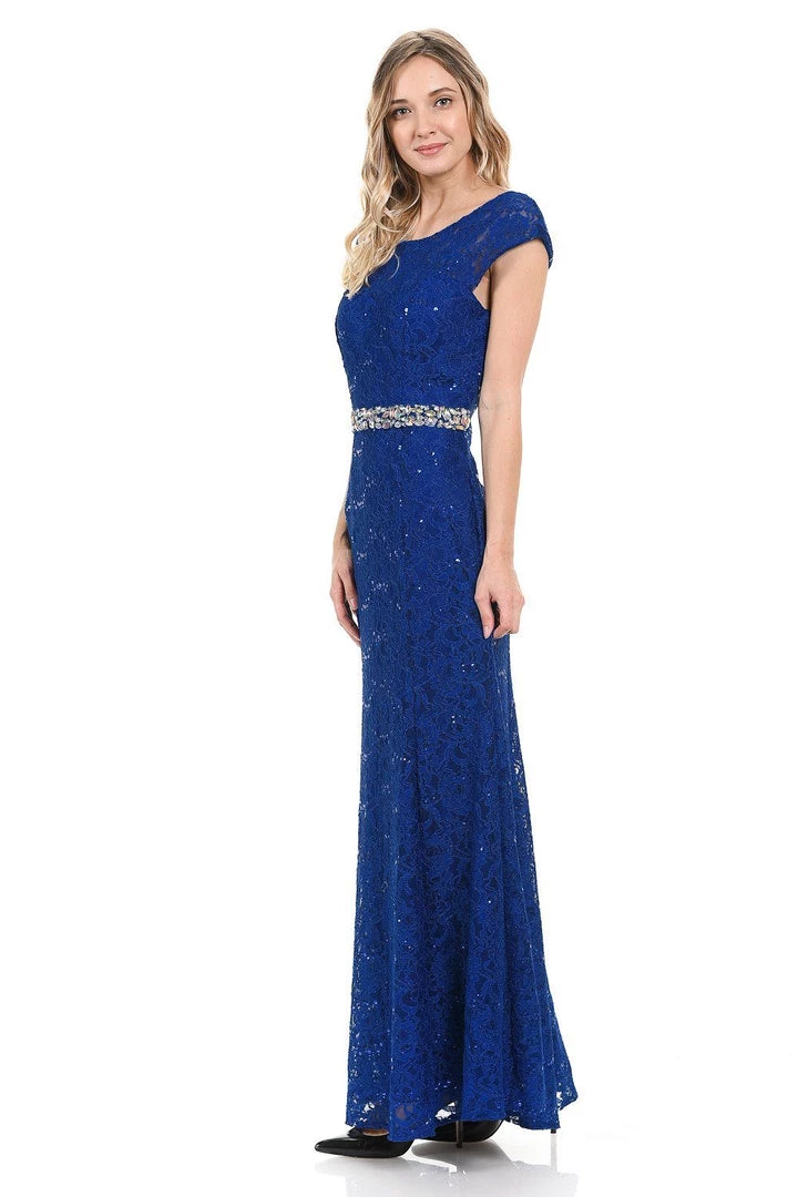 Cap Sleeve Lace Dress With Beaded Waist By Lenovia 5131 Prom 16 Cap Sleeve Lace Dress With Beaded Waist By Lenovia 5131 Prom