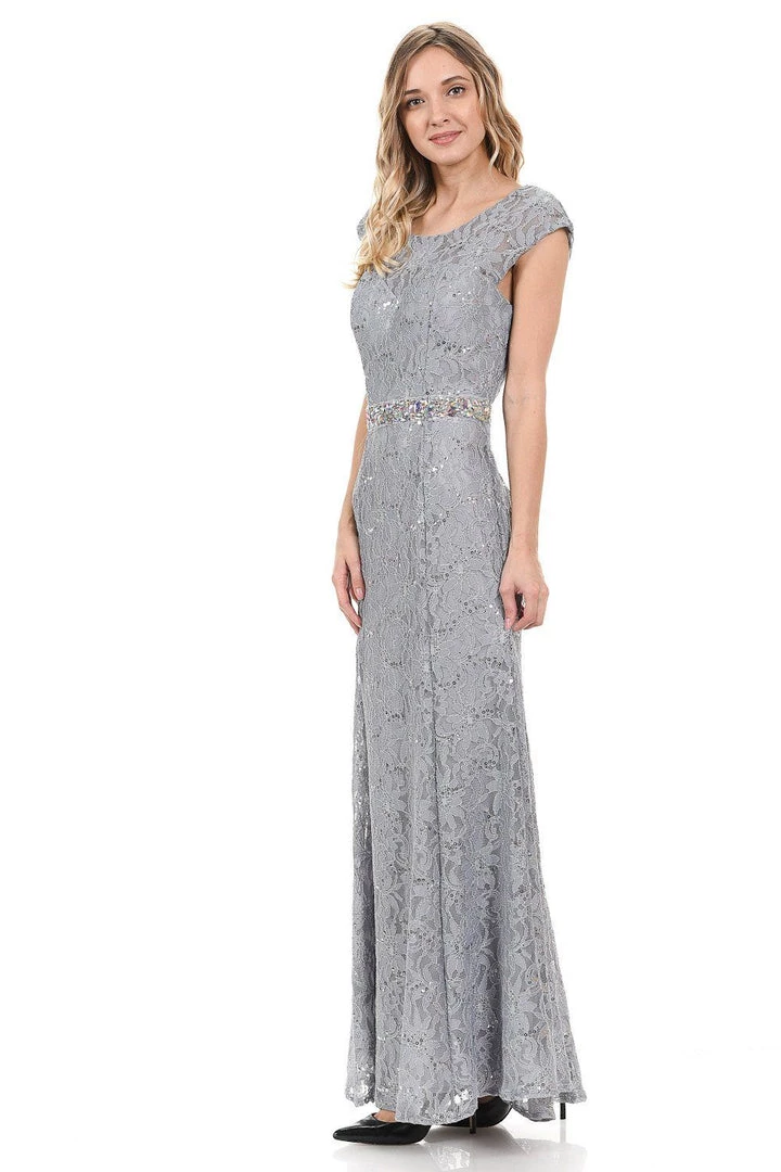 Cap Sleeve Lace Dress With Beaded Waist By Lenovia 5131 Prom 3 Cap Sleeve Lace Dress With Beaded Waist By Lenovia 5131 Prom