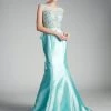 Beaded Cap Sleeve Mermaid Gown By Cinderella Divine 8984A Prom