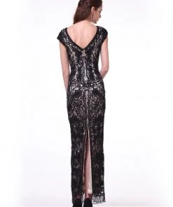 Long Cap Sleeve Lace Dress By Cinderella Divine 1937 Prom 10 Long Cap Sleeve Lace Dress By Cinderella Divine 1937 Prom