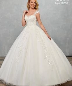 Mary's Bridal Ball Gowns Collection Cap Sleeve Wedding Ball Gown By Mary's Bridal MB6070