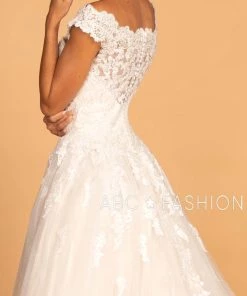 Cap Sleeve Wedding Dress With Lace Appliques By Elizabeth K GL2596 9 Cap Sleeve Wedding Dress With Lace Appliques By Elizabeth K GL2596