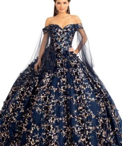 Cape Sleeve Ball Gown By Elizabeth K GL1970