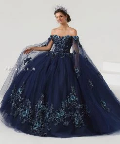 Quinceañera Cape Sleeve Quinceanera Dress By House Of Wu 26008