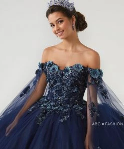 Quinceañera Cape Sleeve Quinceanera Dress By House Of Wu 26008