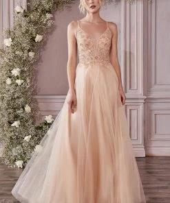 New Applique Tulle Gown By Cinderella Divine CD0195