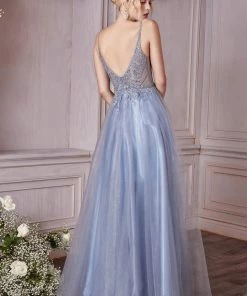 New Applique Tulle Gown By Cinderella Divine CD0195
